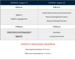 Regents schedule